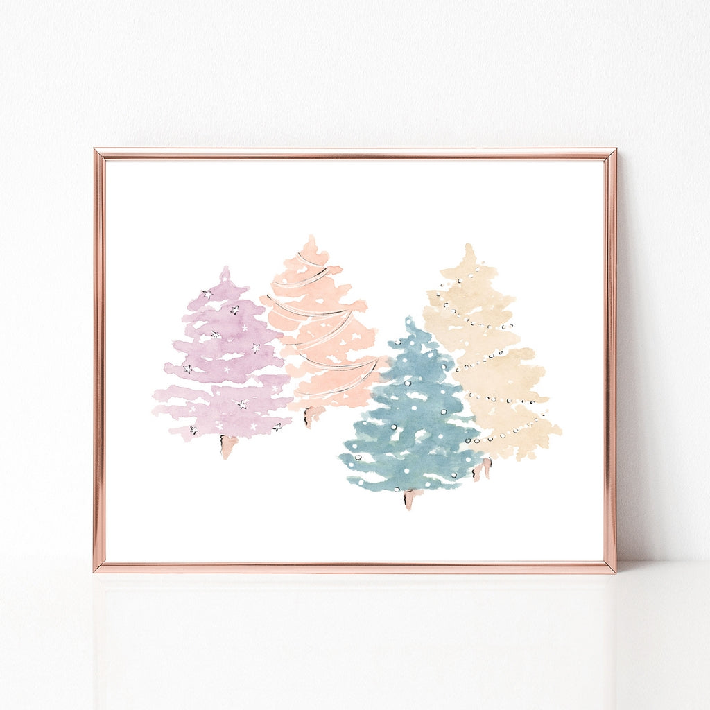 Pastel Holiday Trees