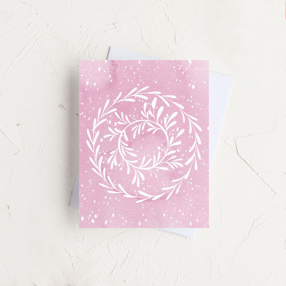 Pink Wreath Card