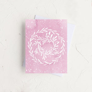 Pink Wreath Card