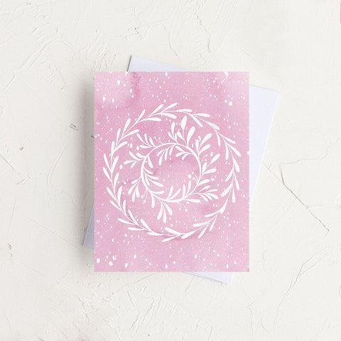 Pink Wreath Card