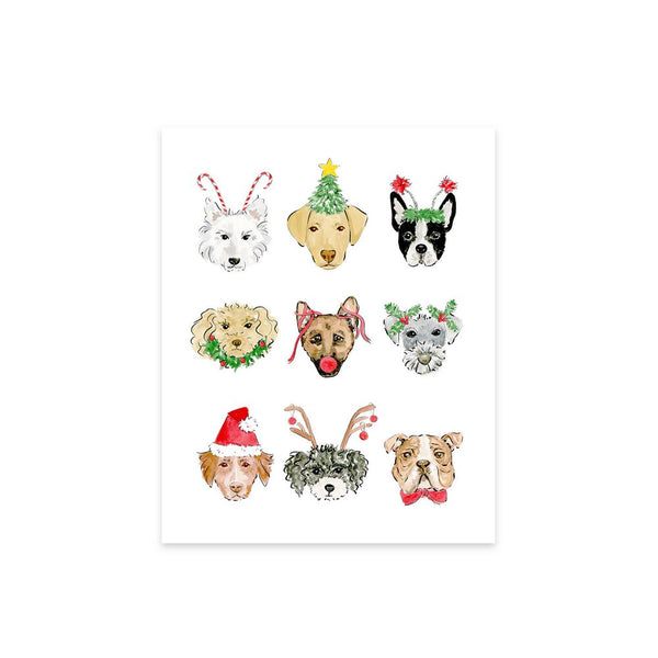 Christmas Dogs Art Print