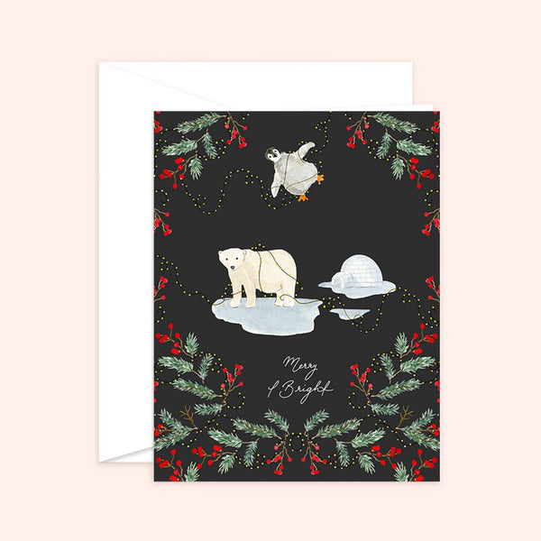 Merry + Bright Polar Bear Card