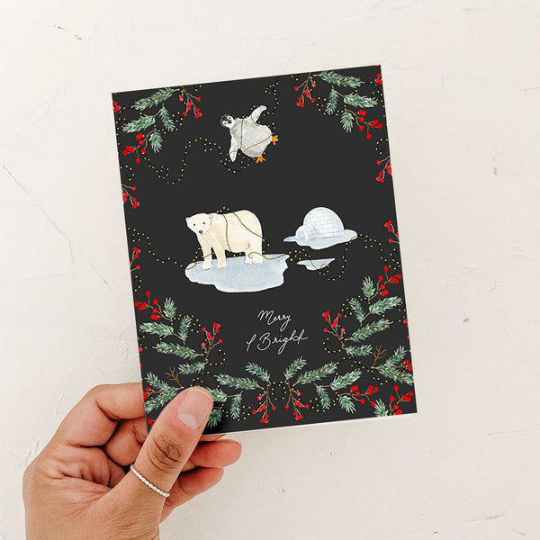 Merry + Bright Polar Bear Card