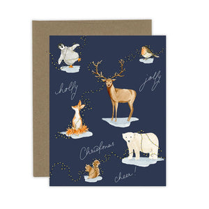 Holly Jolly Animal Christmas Cheer Card