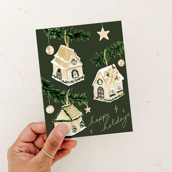 Happy Holidays Ginger House Card