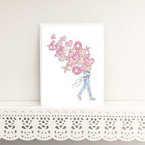 Valentine's  Balloons Greeting Card