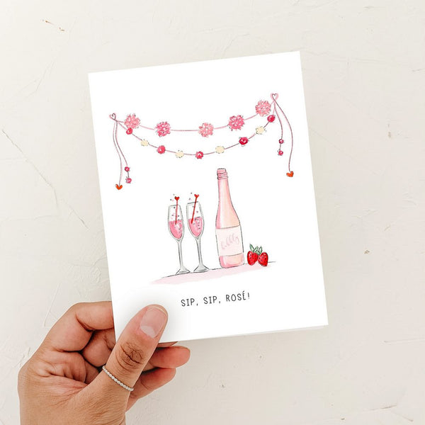 Sip, Sip, Rose! card