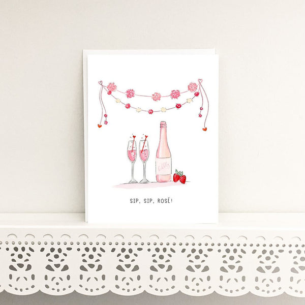 Sip, Sip, Rose! card