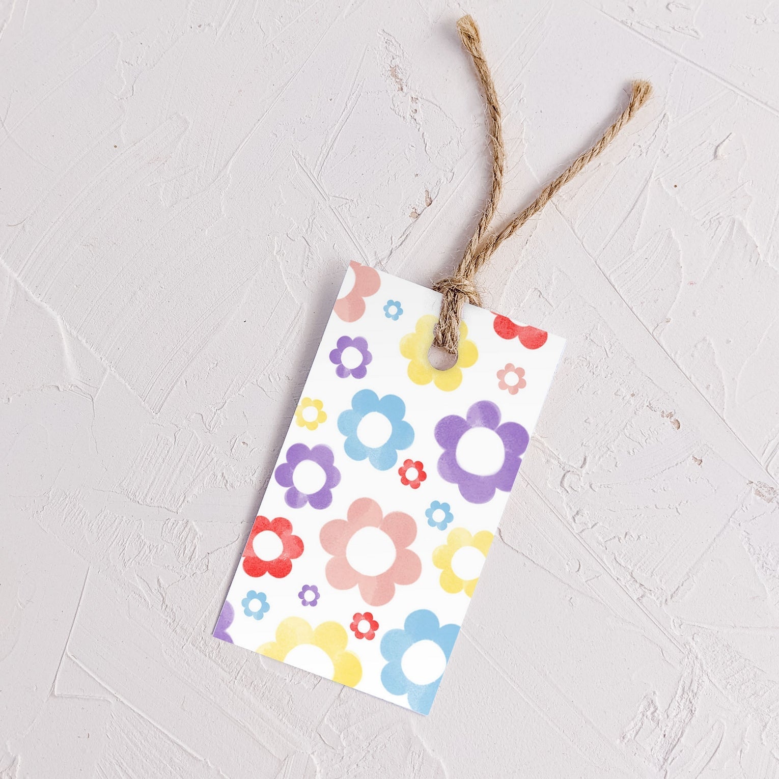 Almeida Illustrations FLower Power gift tags multicolored, front view