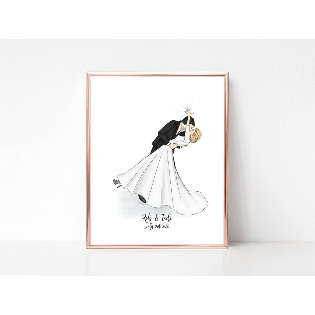 Bridal Bliss - Newly Wed Customized Gift - Art Print