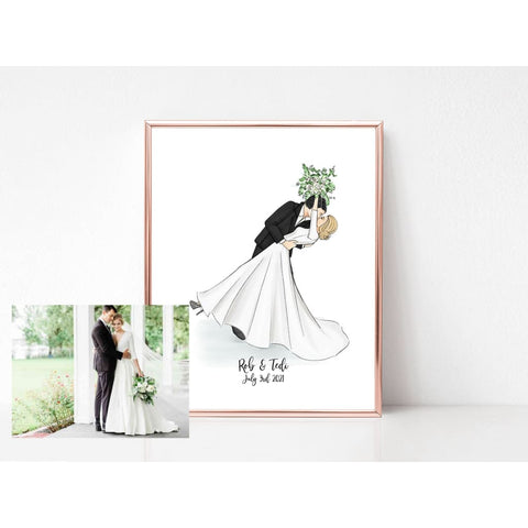 Bridal Bliss - Newly Wed Customized Gift - Art Print