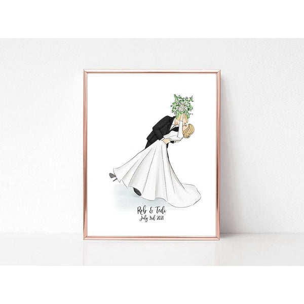 Bridal Bliss - Newly Wed Customized Gift - Art Print