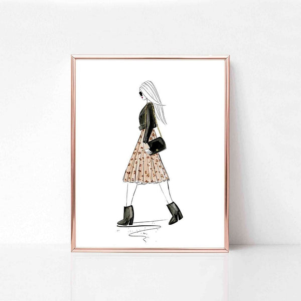 Faux Leather & Leopard Fashion - Art Print
