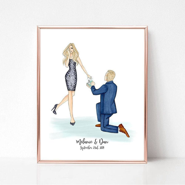 Forever and Always Fashion Illustration Engagement art print