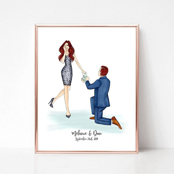 Forever and Always Fashion Illustration Engagement art print