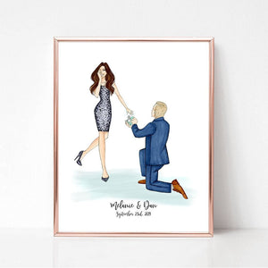 Forever and Always Fashion Illustration Engagement art print