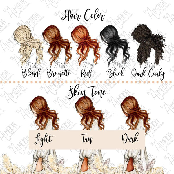 The French Basket - Select Hair Color/Skin Tone - Art Print