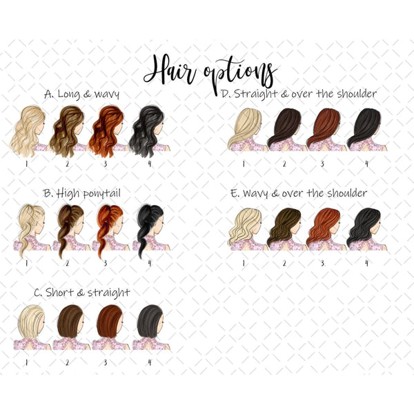 Girls Night - Select Hair Color/Skin Tone Art Print wall decor