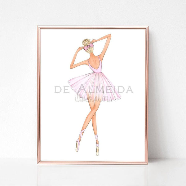 Graceful Ballerina - Select Hair Color - art print