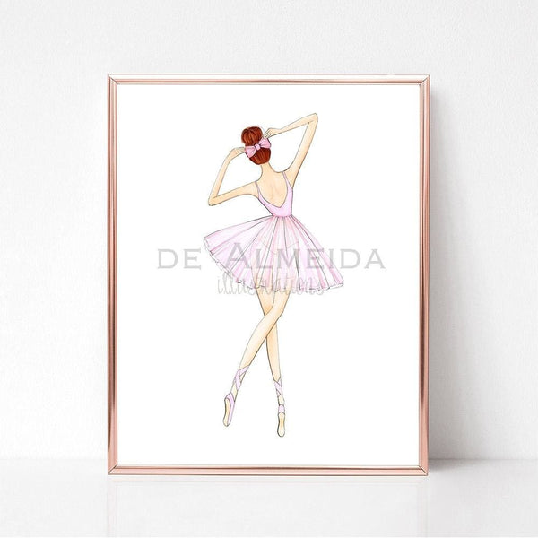 Graceful Ballerina - Select Hair Color - art print