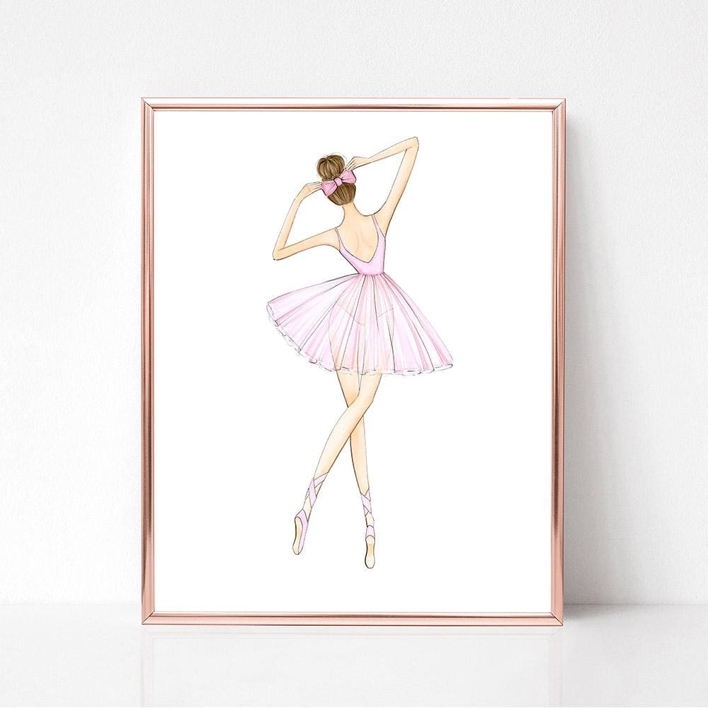 Graceful Ballerina - Select Hair Color - art print