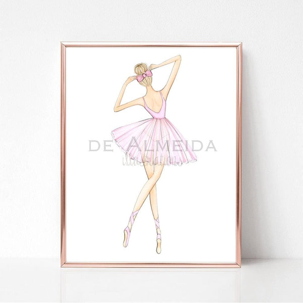 Graceful Ballerina - Select Hair Color - art print