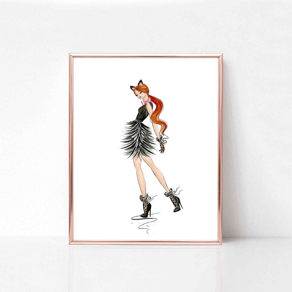 Halloween Darling Art Print - White - Select Hair Color