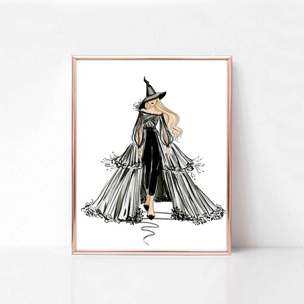 Halloween Witch - Select Hair Color/Skin Tone - Art Print
