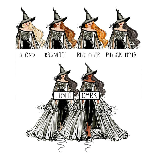 Halloween Witch - Select Hair Color/Skin Tone - Art Print