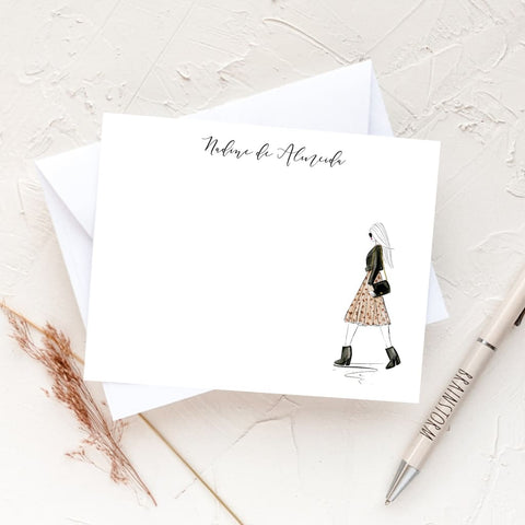 Leather and Leopard Fashion Notecard