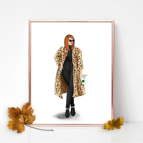 Leopard Fashion- Select Hair Color - Art Print