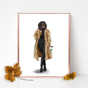 Leopard Fashion Art Print - African American