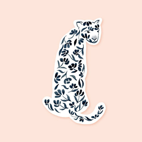 Floral Leopard Sticker