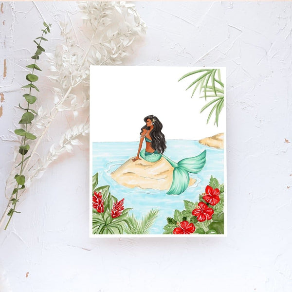 Mermaid - Select Hair Color/Skin Tone - Art Print