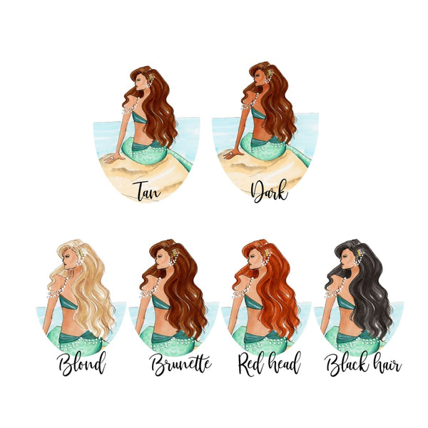 Mermaid - Select Hair Color/Skin Tone - Art Print