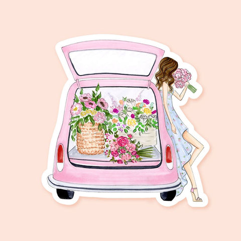 Trunk of Blooms Sticker