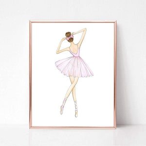 Graceful Ballerina - Select Hair Color - art print