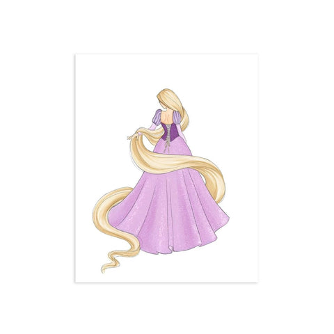 SALE Rapunzel Print 5x7 - 5 x 7 - Art