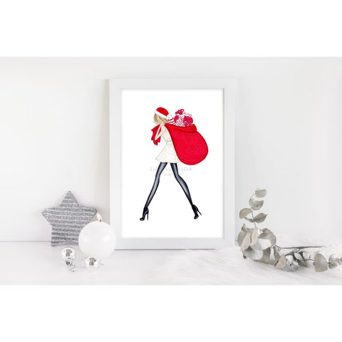 SALE Santa’s little helper 8X10 - 8 x 10 - Art Print