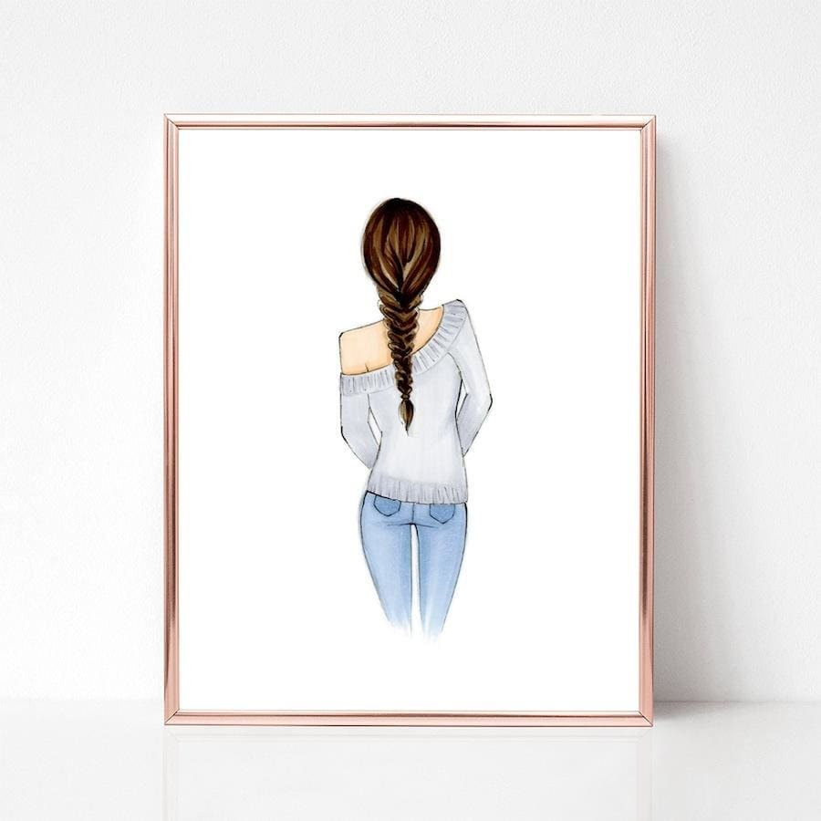 SALE Sweaters and braids 11x14 - Art Print