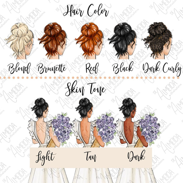 Spring Ruffles - Select Hair Color/Skin Tone - Art Print