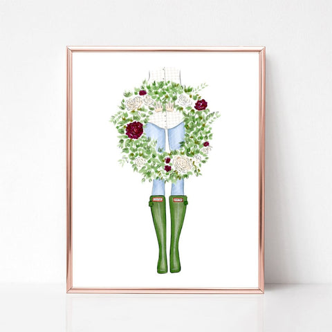 Spring wreath - Art Print