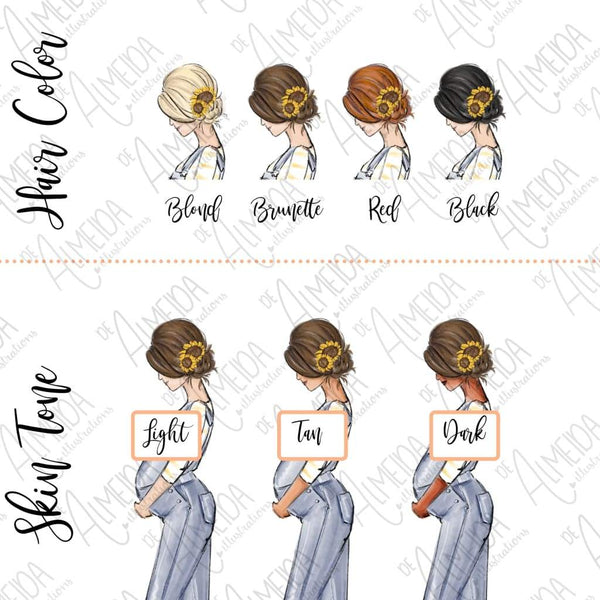 My Sunflower Baby - Select Hair Color/Skin Tone - Art Print