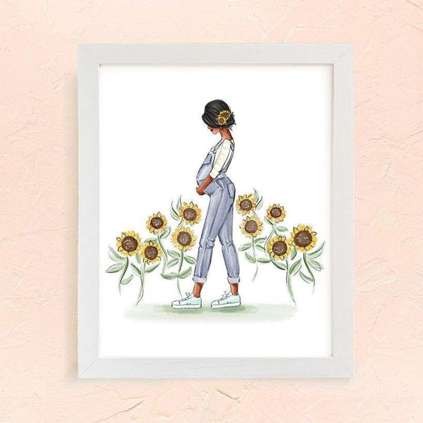 My Sunflower Baby - Select Hair Color/Skin Tone - Art Print