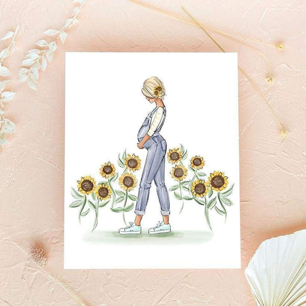 My Sunflower Baby - Select Hair Color/Skin Tone - Art Print