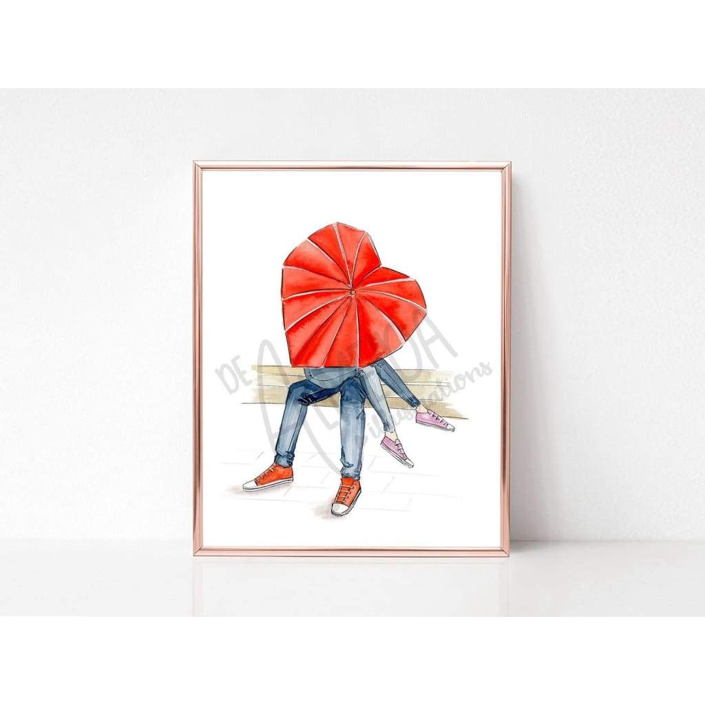 Under My Umbrella - 5x7 / Light - Art Print