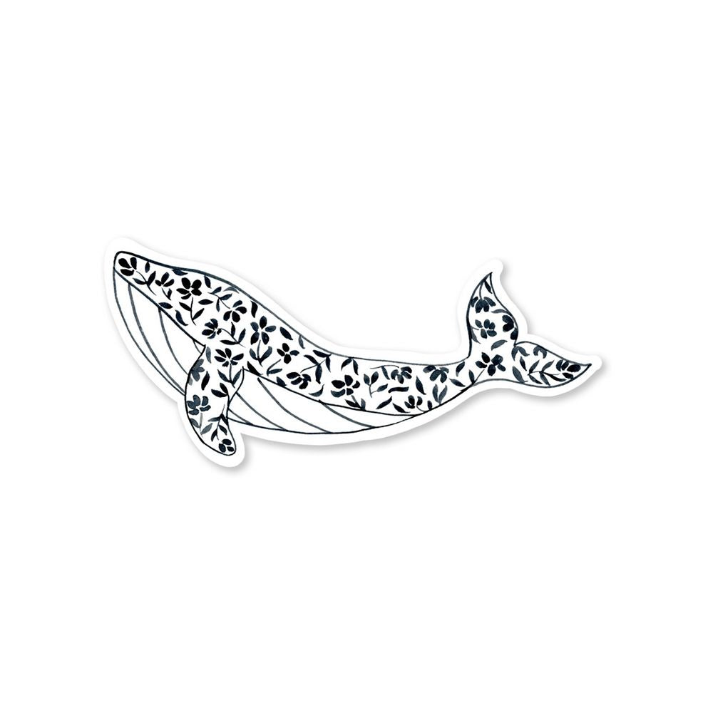 Floral Whale Sticker