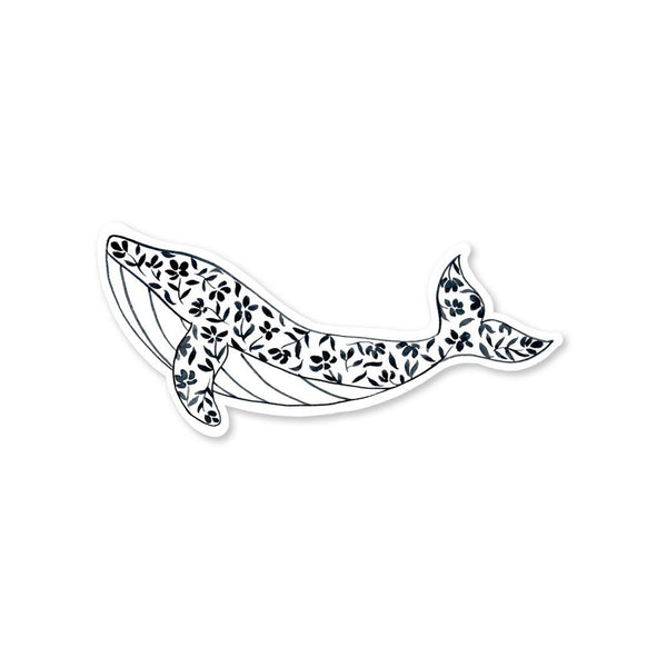 Floral Whale Sticker
