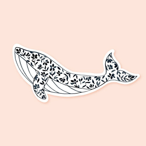 Floral Whale Sticker